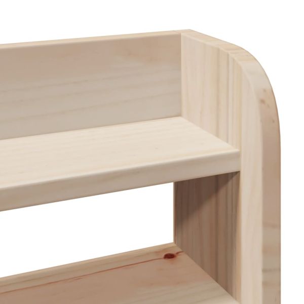 Горна табла с рафтове, 75 см, масивно дърво бор