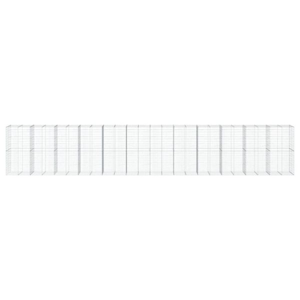 Габионна кошница с капак, 1200x100x200 см, поцинковано желязо