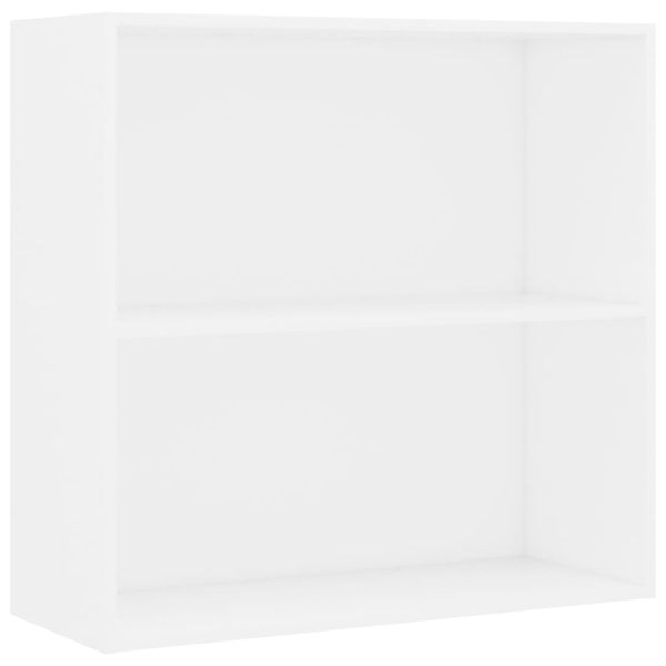2-етажна библиотека, бяла, 80x30x76,5 см, инженерно дърво