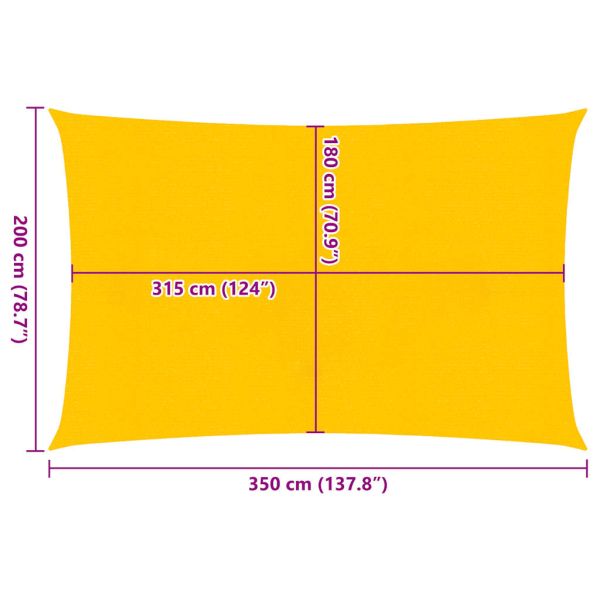 Платно-сенник, 160 г/м², правоъгълно, жълт, 2x3,5 м, HDPE