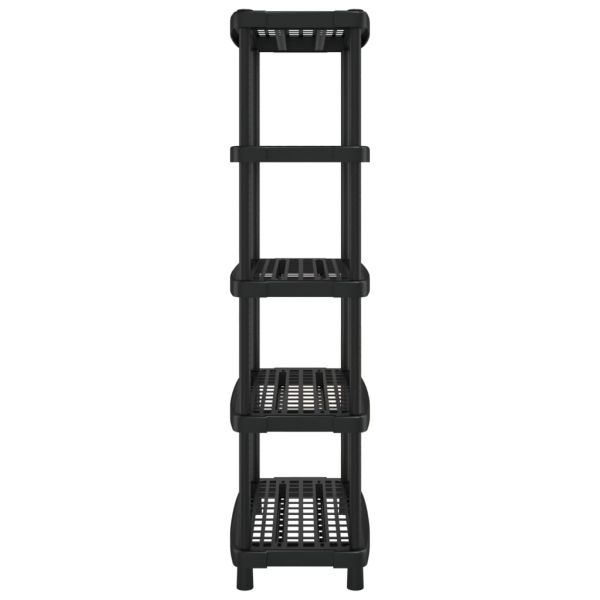 Стелаж за съхранение с 5 рафта, черен, 93,5x45,5x194,5 см, PP