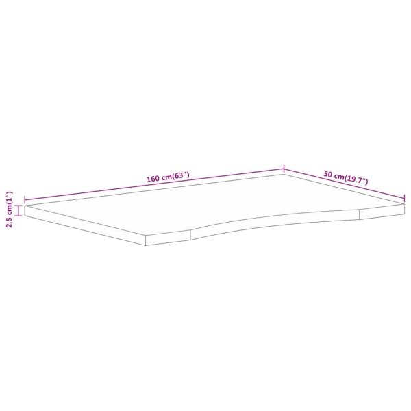 Плот за бюро с извивка 160x50x2,5 см грубо мангово дърво масив