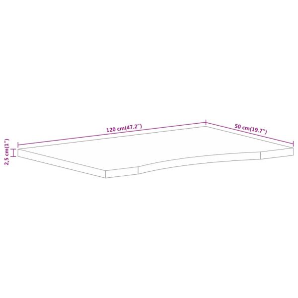 Плот за бюро с извивка 120x50x2,5 см грубо мангово дърво масив