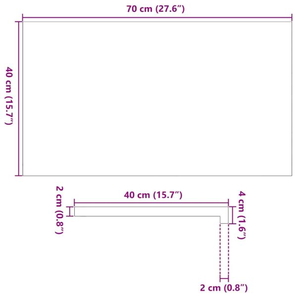 Прозоречни первази, 2 бр, светлокафяви, 70x40x2 см, дъб масив