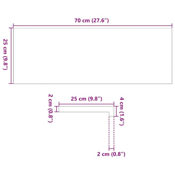 Прозоречни первази, 2 бр, кафяво-черни, 70x25x2 см, дъб масив