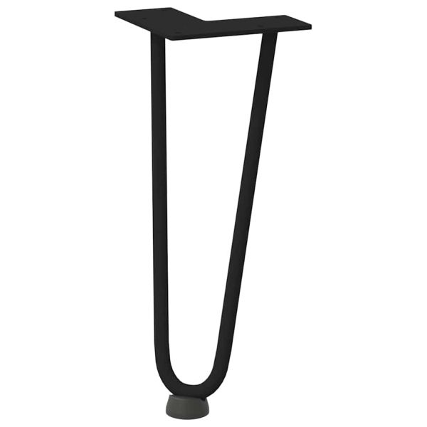 Крака тип „фиба“ за масичка за кафе, 4 бр., черни, 30 см, масивна стомана