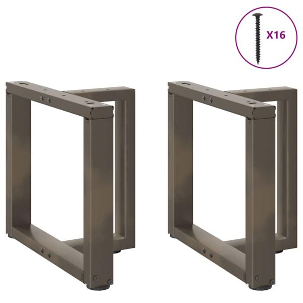 Крака за масичка за кафе, Т-образни, 2 бр., черни, 50x25x(42-43) см, стомана