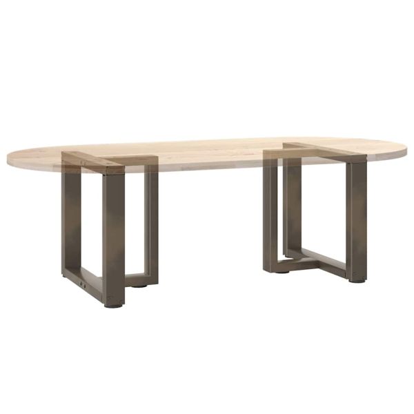 Крака за масичка за кафе, Т-образни, 2 бр., черни, 50x25x(42-43) см, стомана