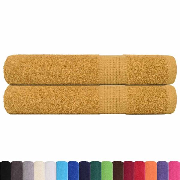 Кърпи за сауна FROGN 2 бр. Златни 80x200 см 360 г/м²