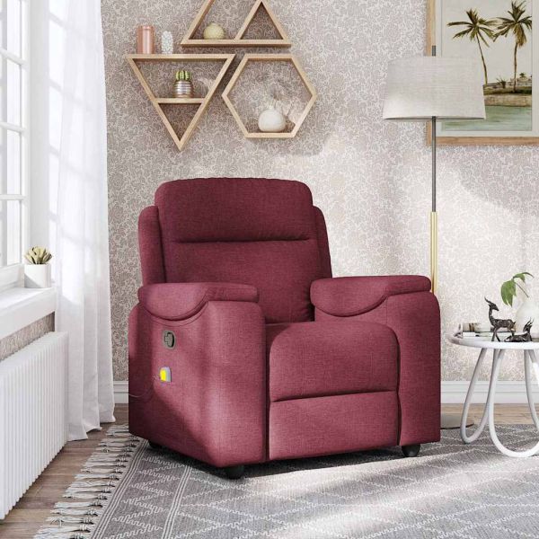 Масажен наклоняем стол, виненочервен, текстил