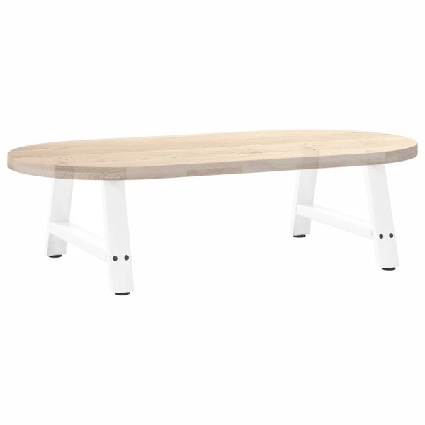 Крака за масичка за кафе, А-образни, 2 бр., бели, 60 x (30-31) см, стомана