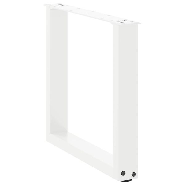 Крака за масичка за кафе, U-образни, 2 бр., бели, 50 x (42-43) см, стомана