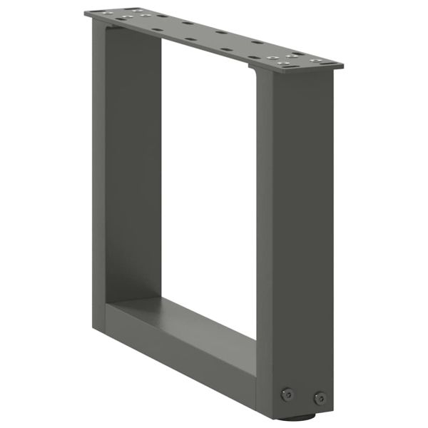 Крака за масичка за кафе, U-образни, 2 бр., антрацит, 40x(30-31) см, стомана