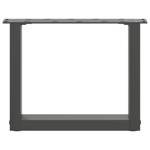 Крака за масичка за кафе, U-образни, 2 бр., антрацит, 40x(30-31) см, стомана