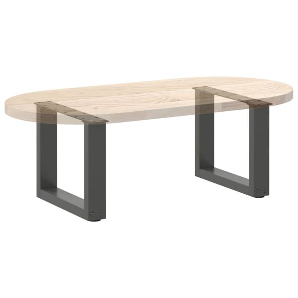 Крака за масичка за кафе, U-образни, 2 бр., антрацит, 40x(30-31) см, стомана