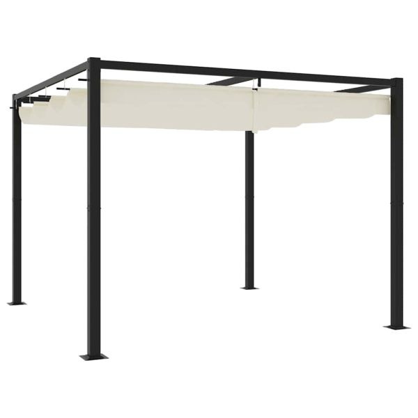 Градинска беседка с прибиращ се покрив Cream 3x3 m Steel