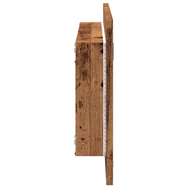 LED огледало за баня от старо дърво 100x8,5x37 cm