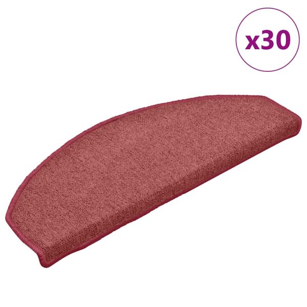 Изтривалки за стълби, 30 бр., 65x24x4 см, бордо, полукръгли, големи