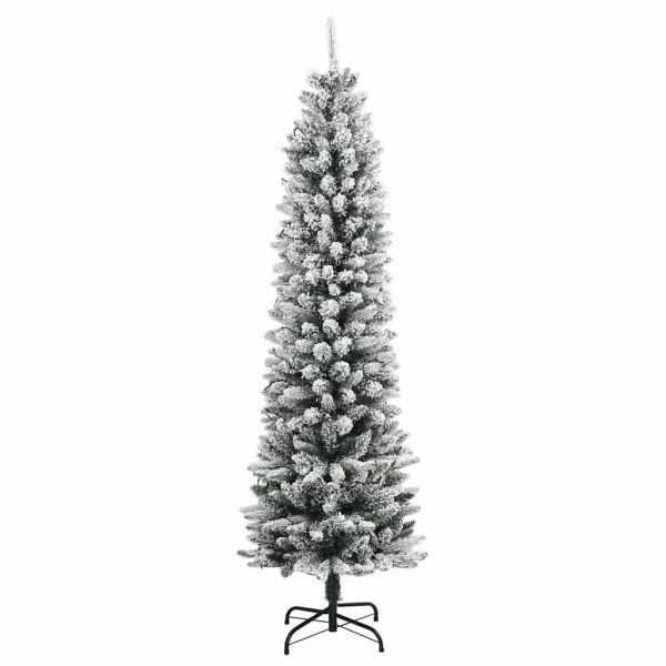 Изкуствена коледна елха, 150 LED и флокиран сняг, 120 см