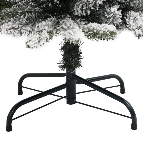 Изкуствена тънка коледна елха с флокиран сняг 180 cm PVC&PE