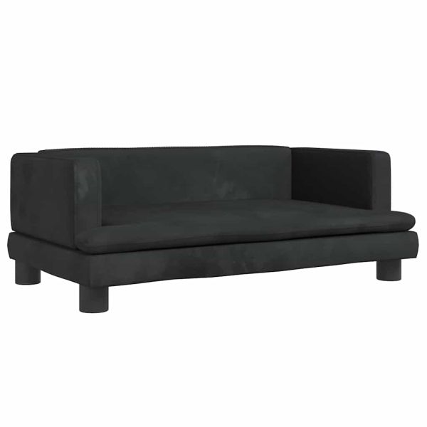 Кучешко легло черно 80x45x30 см кадифе