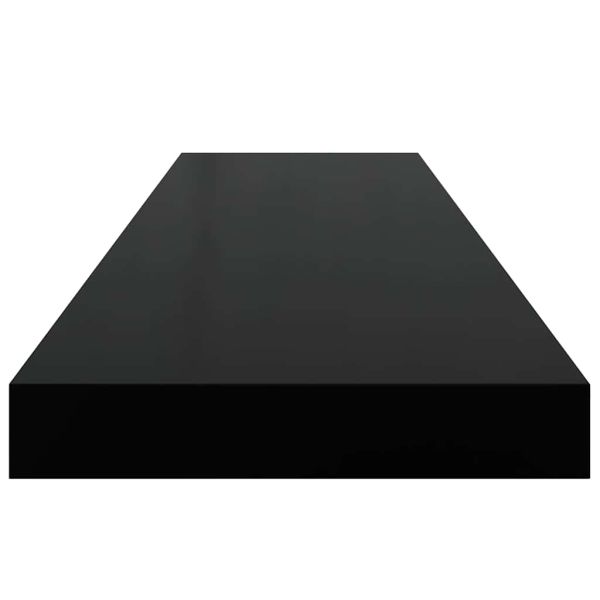 Окачени стенни рафтове, 2 бр, черни, 90x23,5x3,8 см, МДФ