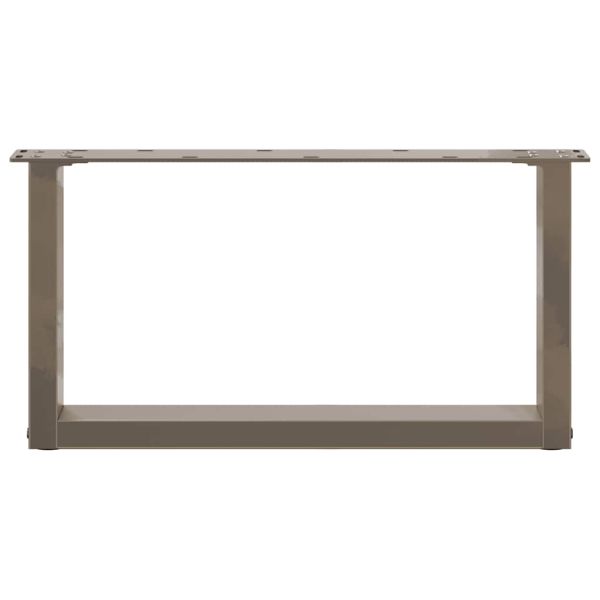Крака за масичка за кафе, U-образни, 2 бр., естествена стомана, 60 x (30-31) см, стомана