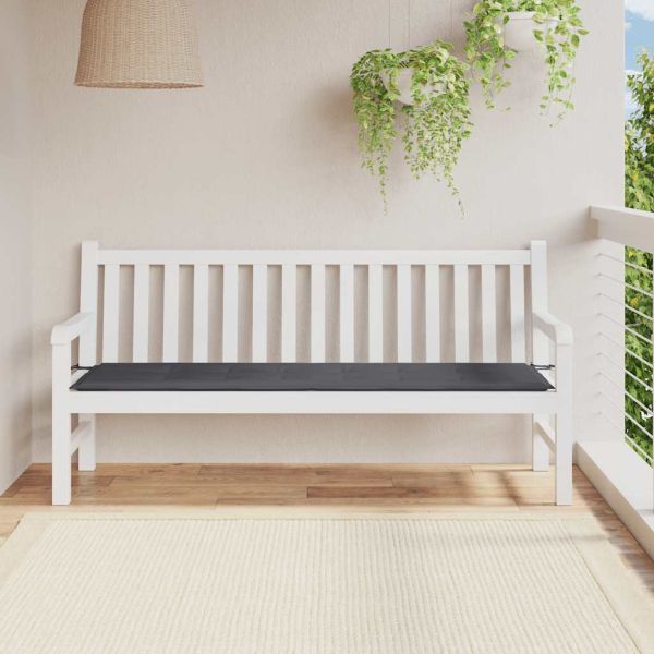 Възглавница за градинска пейка антрацит 180x50x3см оксфорд плат