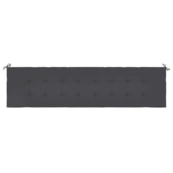 Възглавница за градинска пейка черна 200x50x3 см оксфорд плат