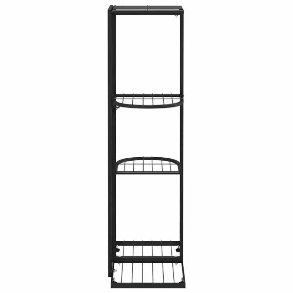 4-етажна поставка за цветя, 43x22x76 см, черен, метал