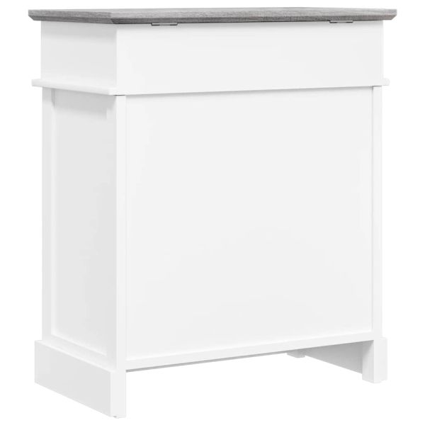 Шкаф за обувки, сив, 50x28x58 см, дърво от пауловния