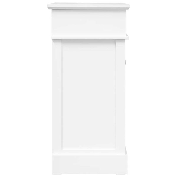 Шкаф за обувки, бял, 50x28x58 см, дърво от пауловния