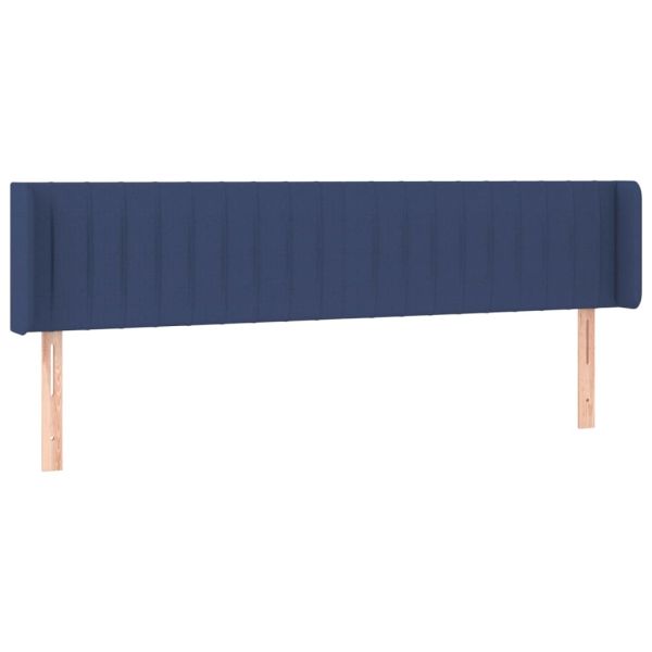 Горна табла за легло, синя, 183x16x78/88 см, плат
