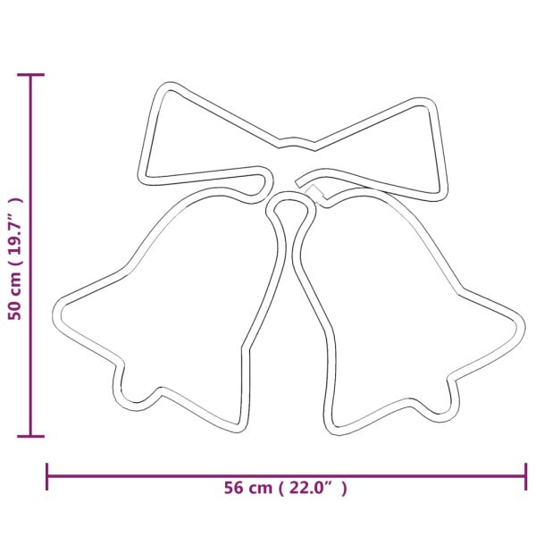 Фигури коледни звънчета със 72 светодиода, 3 бр, 50x56 см