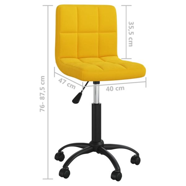 Въртящ се трапезен стол, горчица, кадифе