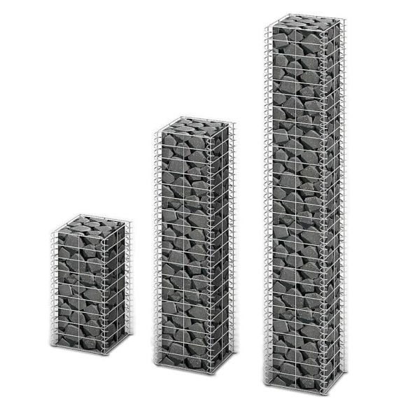 Комплект габионни кошове, 3 бр, поцинкована тел