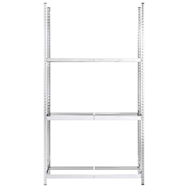 Стелажи за гуми с 3 рафта 2 бр сребристи 110x40x200 см стомана