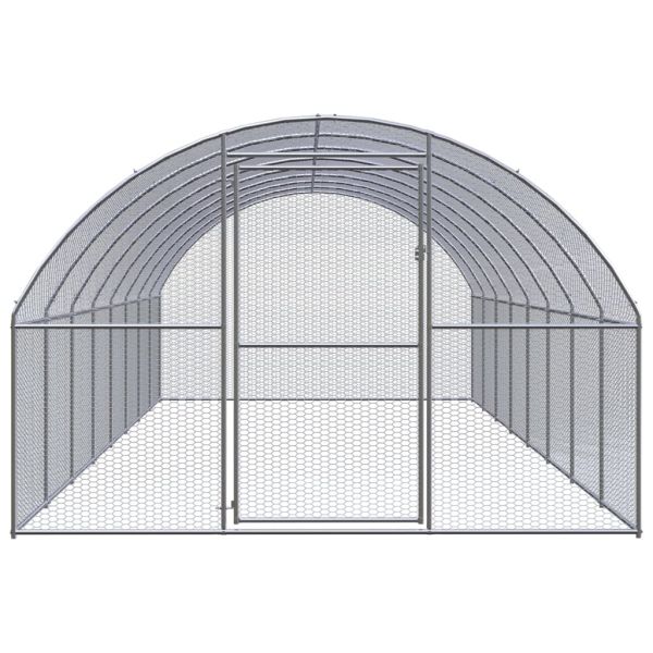 Птичарник на открито, 3x8x2 м, поцинкована стомана