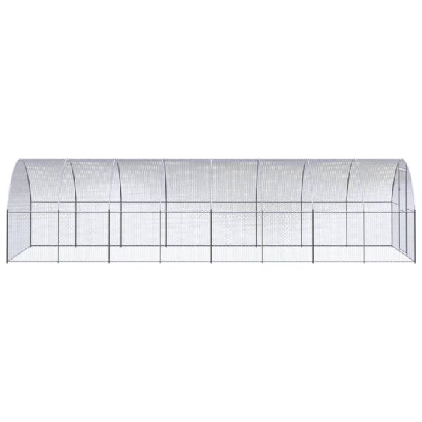 Птичарник на открито, 3x8x2 м, поцинкована стомана