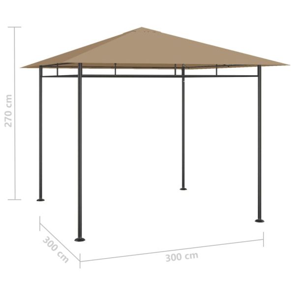 Беседка, 3x3x2,7 м, таупе, 180 г/м²