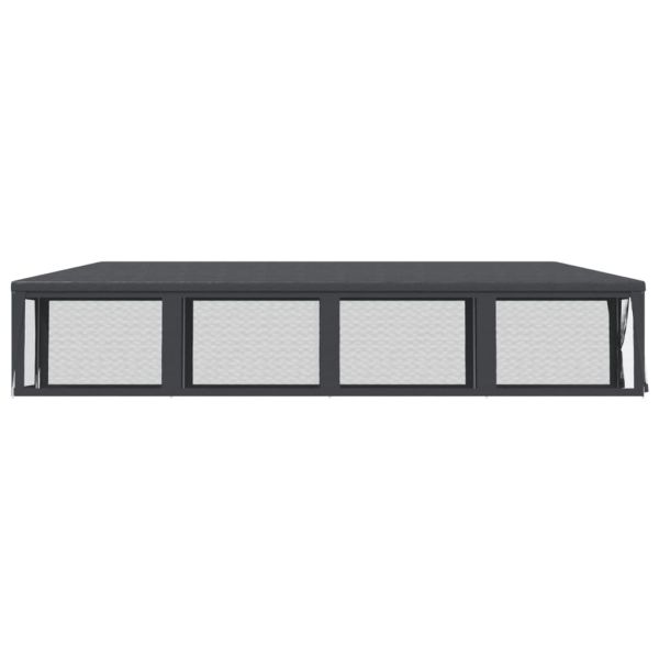 Парти палатка с 10 мрежести странични стени антрацит 3x12м HDPE