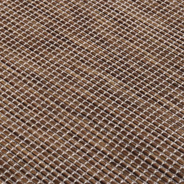 Градински плоскотъкан килим, 80x250 см, кафяв