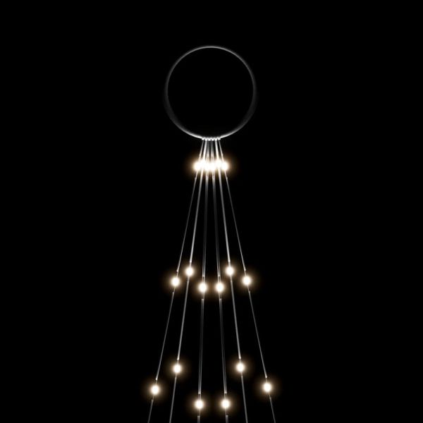 Коледна елха на флагщок, студено бяло, 108 LED, 180 см