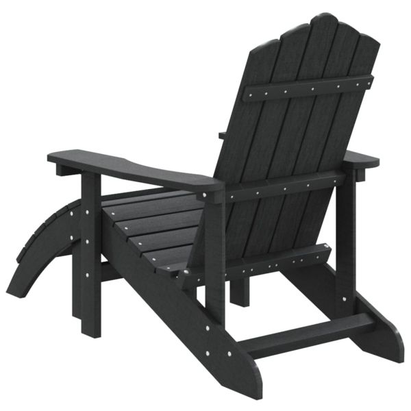 Градински стол Adirondack с табуретка, HDPE, антрацит