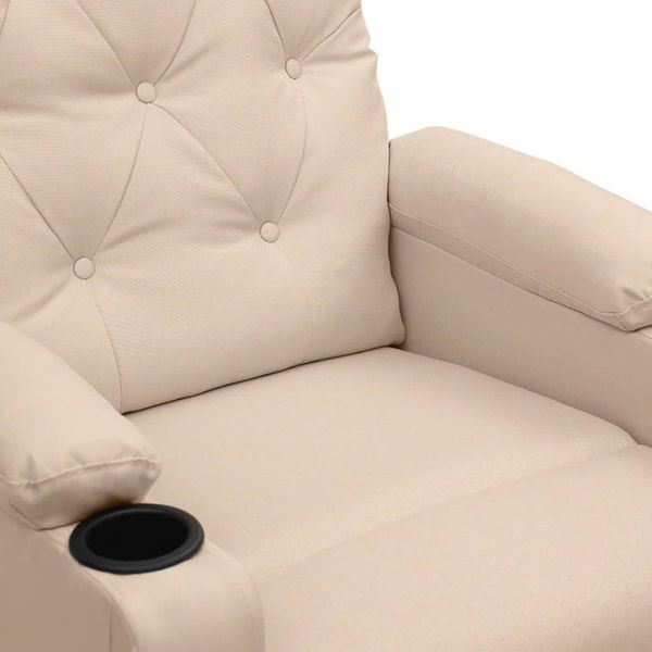 Електрически стол реклайнер , кремав, текстил