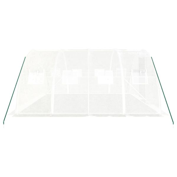 Оранжерия със стоманена рамка, бяла, 16 м², 4x4x2 м