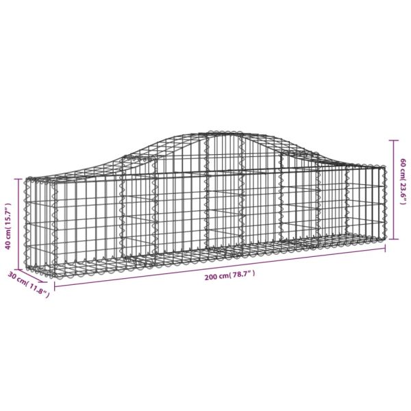 Дъговидна габионна кошница 200x30x40/60 см поцинковано желязо