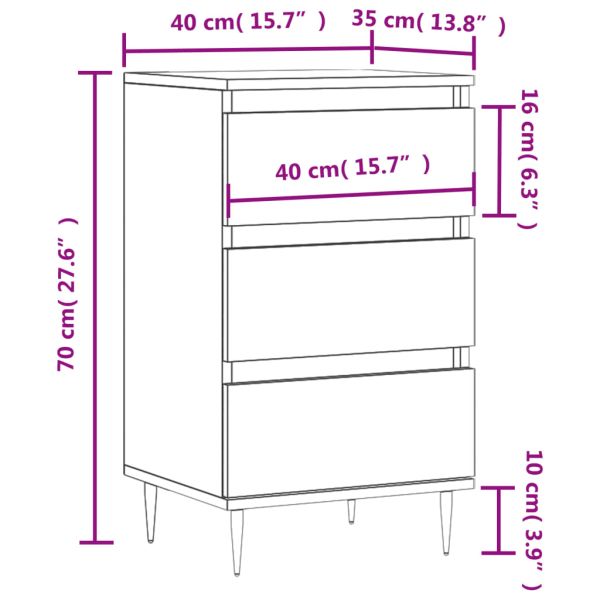 Бюфет бетонно сив 40x35x70 см инженерно дърво