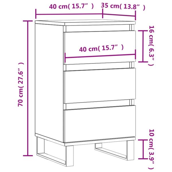 Бюфет сив сонома 40x35x70 см инженерно дърво