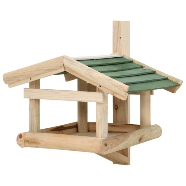 Хранилка за птици, дърво масив, 35x29,5x21 см